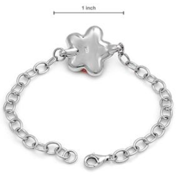 DESIGNER ROMANTIC ROSE PURPLE CRYSTALS SOLID .925 STERLING SILVER BRACELET**NEW! - Picture 2 of 6